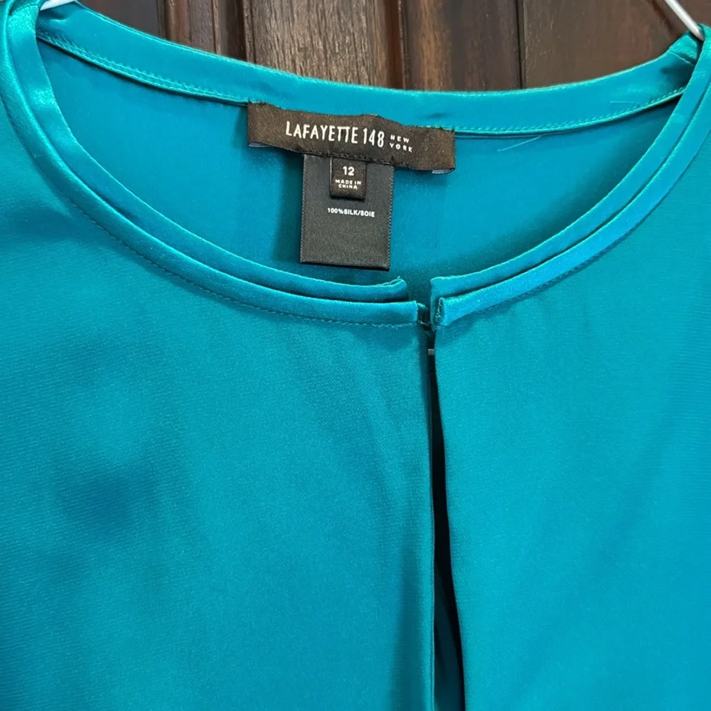 Lafayette 148 Teal blue tunic - Picture 2 of 5
